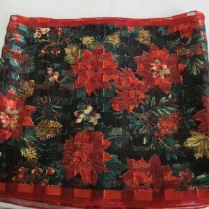 Collection XIIX Ltd, burnout pattern Poinsettia scarf